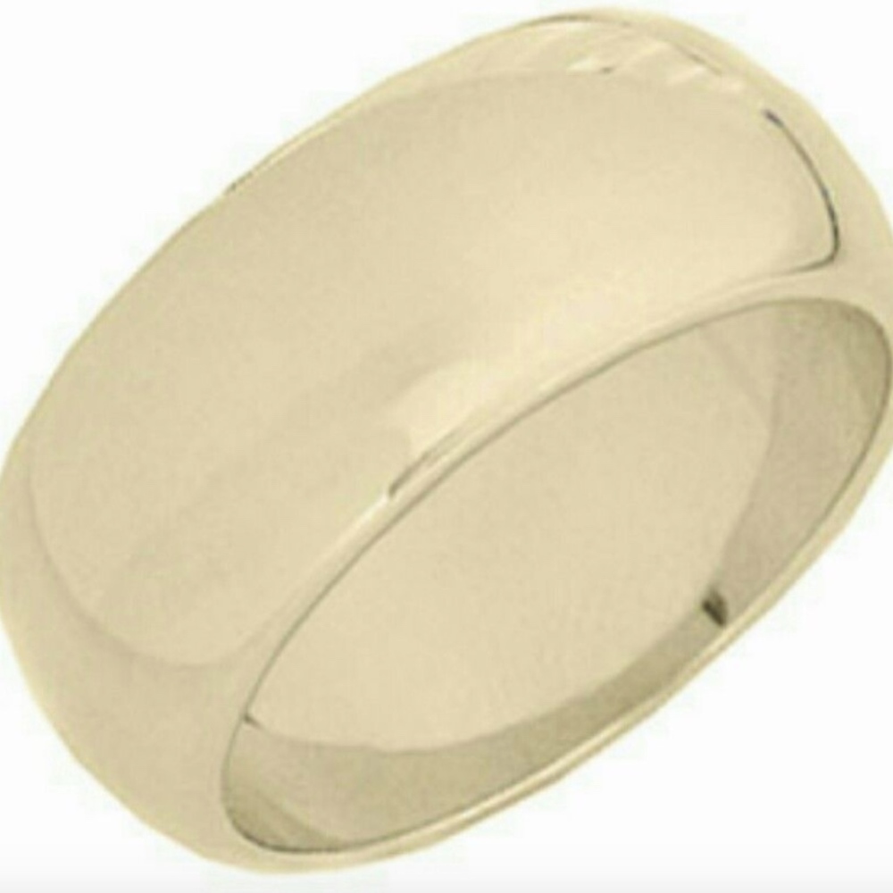 Gold Band Ring Unisex Sizes 12 13.5 half dome *